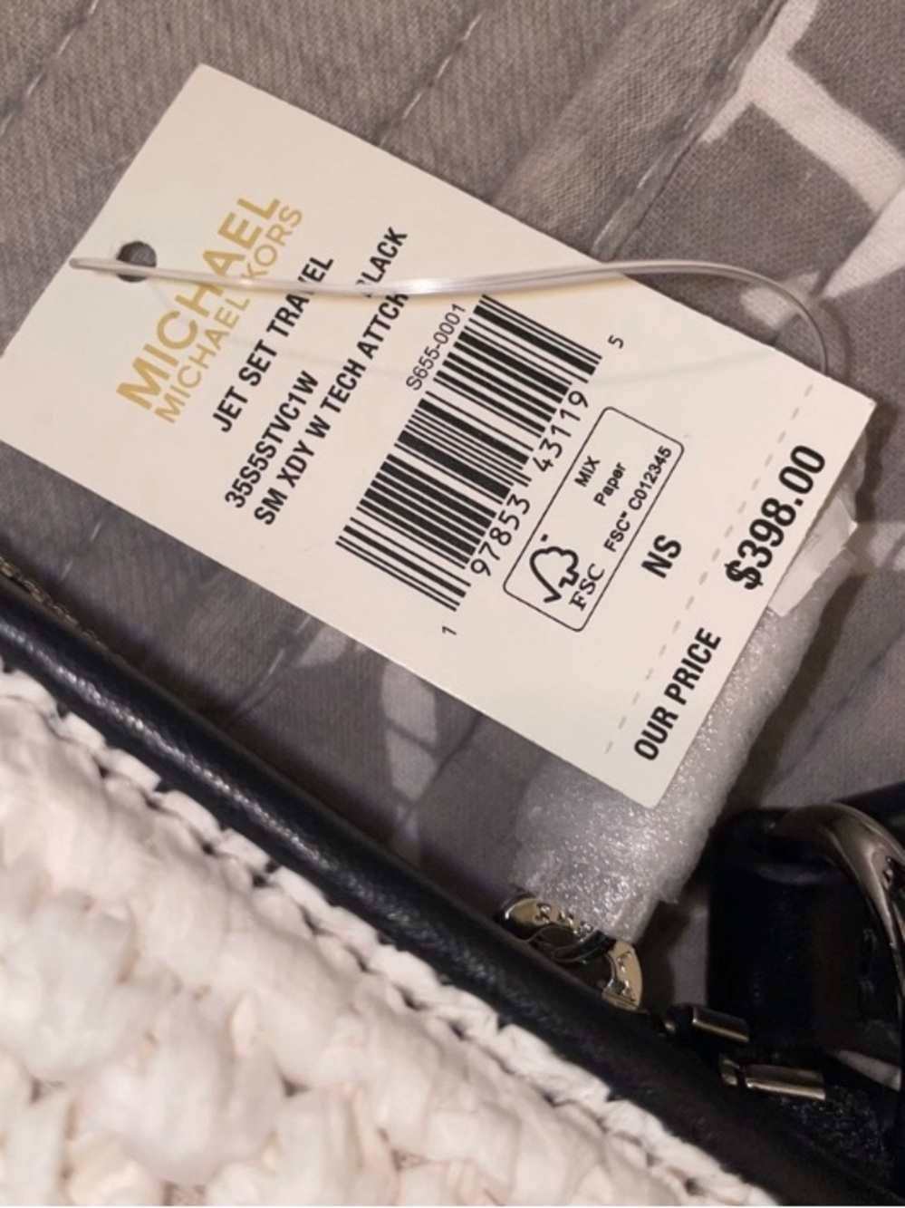 Michael Kors Ombre Woven Crossbody in Black and Silver - Picture 11 of 11